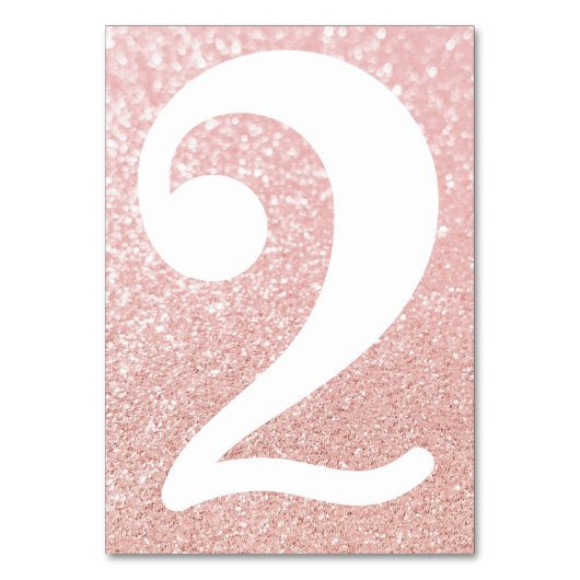 Big Modern Number Faux Roos Gold Bokeh Glitter Kaart (Voorkant)