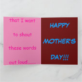 Big Moederdag Wenskaart voor dochter Kaart (Binnen)