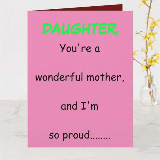 Big Moederdag Wenskaart voor dochter Kaart (Gele Bloem)