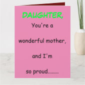 Big Moederdag Wenskaart voor dochter Kaart (Voorkant)