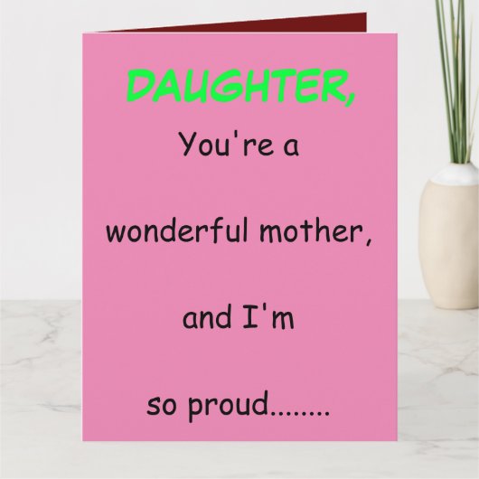 Big Moederdag Wenskaart voor dochter Kaart (Voorkant)