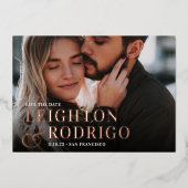 Big Moment | Volledige foto slaat de datum op Folie Uitnodiging (Voorkant)