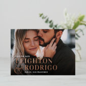 Big Moment | Volledige foto slaat de datum op Folie Uitnodiging (Staand Voorkant)