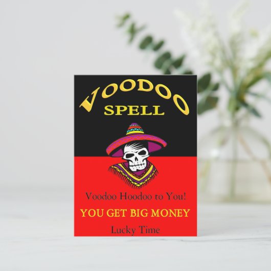 Big Money Voodoo Spell Briefkaart (Staand voorkant)