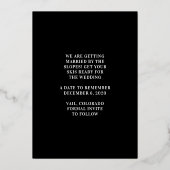 Big Monogram geperste goudolie bespaart de datum Folie Uitnodiging (Achterkant)