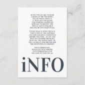 Big Monogram Modern Bold Simple Wedding Informatiekaartje (Voorkant)