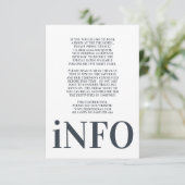 Big Monogram Modern Bold Simple Wedding Informatiekaartje (Staand voorkant)