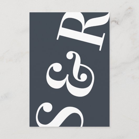 Big Monogram Modern Bold Simple Wedding Informatiekaartje (Achterkant)