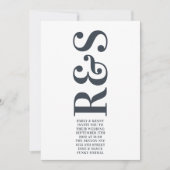 Big Monogram Modern Bold Simple Wedding Kaart (Voorkant)