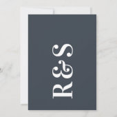 Big Monogram Modern Bold Simple Wedding Kaart (Achterkant)