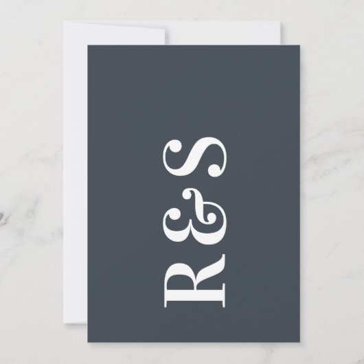 Big Monogram Modern Bold Simple Wedding Kaart (Achterkant)