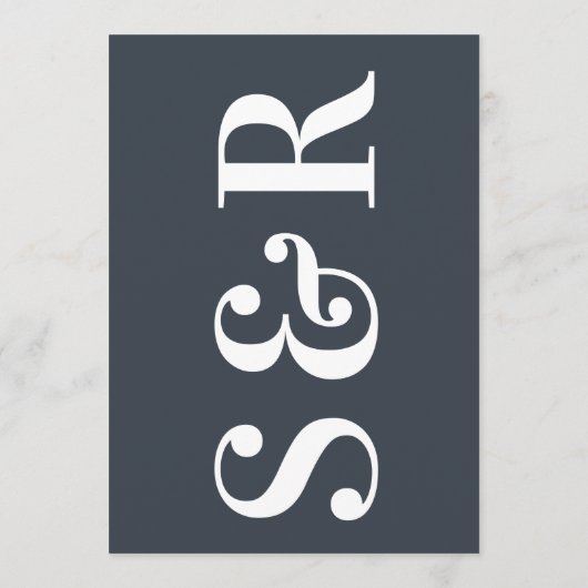 Big Monogram Modern Bold Simple Wedding Menu (Achterkant)