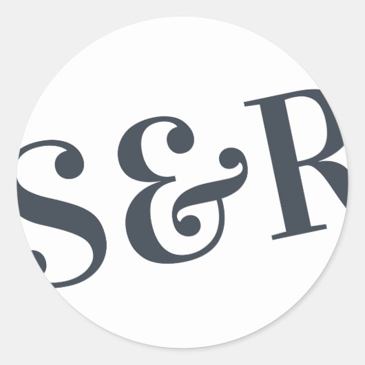 Big Monogram Modern Bold Simple Wedding Ronde Sticker (Voorkant)