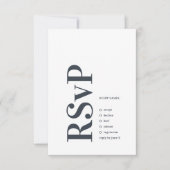 Big Monogram Modern Bold Simple Wedding RSVP Kaartje (Voorkant)