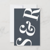 Big Monogram Modern Bold Simple Wedding RSVP Kaartje (Achterkant)