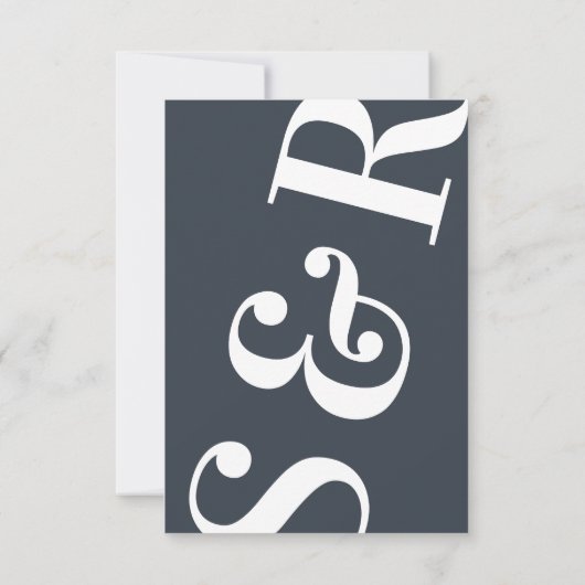 Big Monogram Modern Bold Simple Wedding RSVP Kaartje (Achterkant)