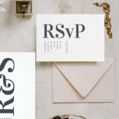 Big Monogram Modern Bold Simple Wedding RSVP Kaartje
