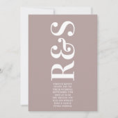Big Monogram Modern Bold Taupe Wedding Kaart (Voorkant)