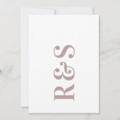 Big Monogram Modern Bold Taupe Wedding Kaart (Achterkant)