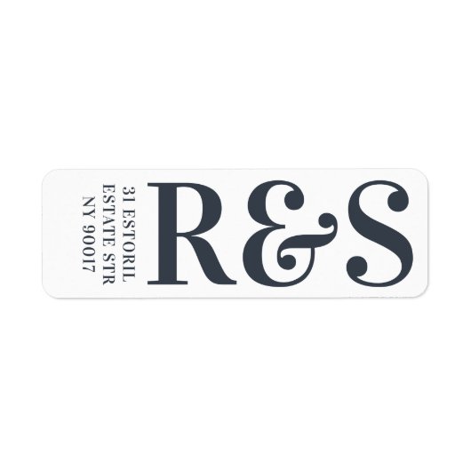 Big Monogram Modern Simple Etiket (Voorkant)