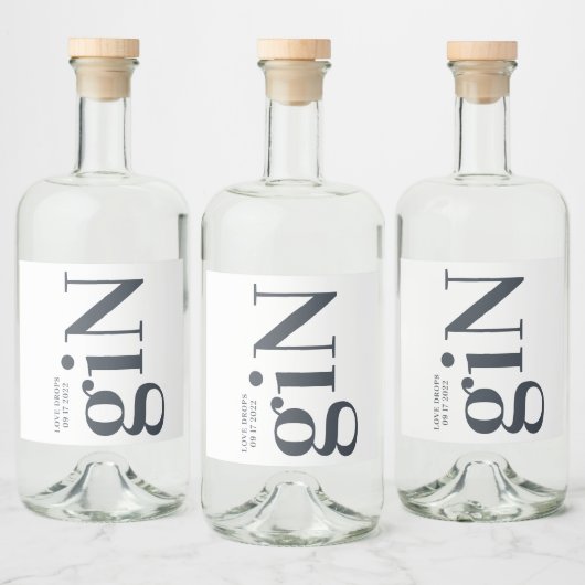 Big Monogram Modern Simple Likeurfles Etiket (Flessen)