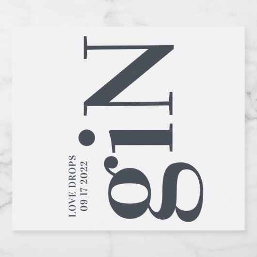 Big Monogram Modern Simple Likeurfles Etiket (Enkel label)