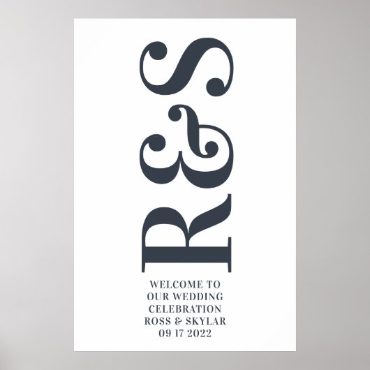 Big Monogram Modern Simple Poster (Voorkant)