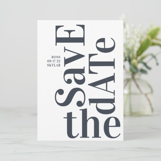Big Monogram Modern Simple Save The Date (Staand voorkant)