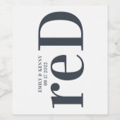 Big Monogram Modern Simple Wijn Etiket (Enkel label)