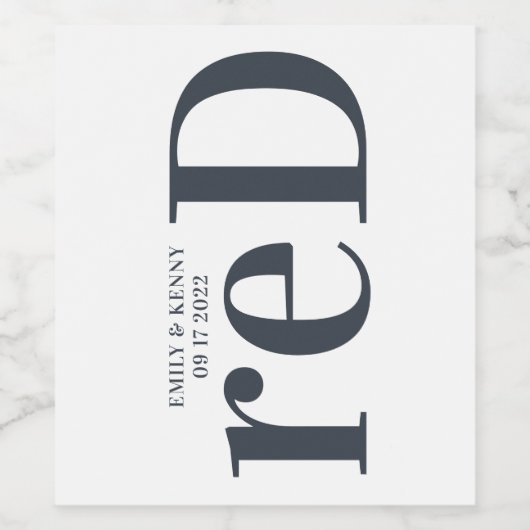 Big Monogram Modern Simple Wijn Etiket (Enkel label)