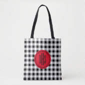 Big Monogram op Buffalo Check Schouder Canvas tas (Voorkant)