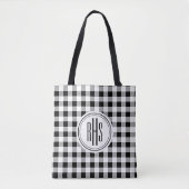 Big Monogram op Buffalo Check Schouder Tote Bag (Voorkant)