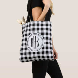 Big Monogram op Buffalo Check Schouder Tote Bag
