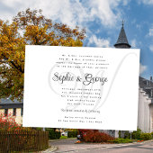 Big Monogram Wedding Black in White Invitations Kaart