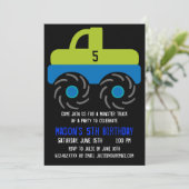 Big Monster Truck Birthday Party Kaart (Staand voorkant)