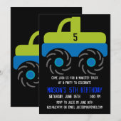 Big Monster Truck Birthday Party Kaart (Voorkant / Achterkant)