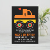 Big Monster Truck Birthday Party Kaart (Staand voorkant)