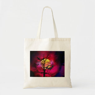 Big Moon en Dead Tree Halloween Bags Tote Bag