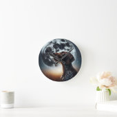 Big Moon Nighttime Sky GSP Dog Kleurrijk Ronde Klok (Huis)