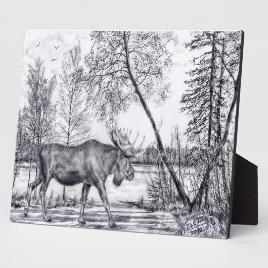 Big Moose Plaque Fotoplaat (Zijkant)