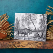 Big Moose Plaque Fotoplaat (Zijkant)