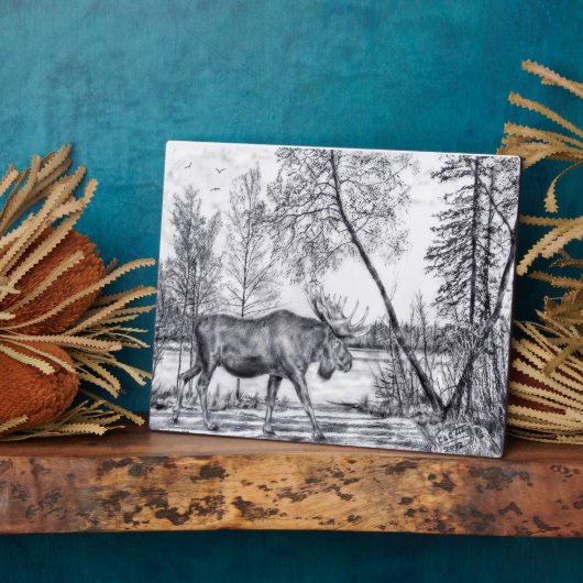 Big Moose Plaque Fotoplaat (Zijkant)