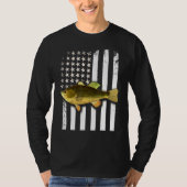 Big Mouth Bass American Flag USA Large Mouth Bass T-shirt (Voorkant)