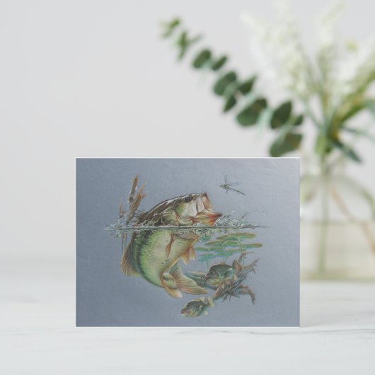 Big Mouth Bass Briefkaart (Staand voorkant)