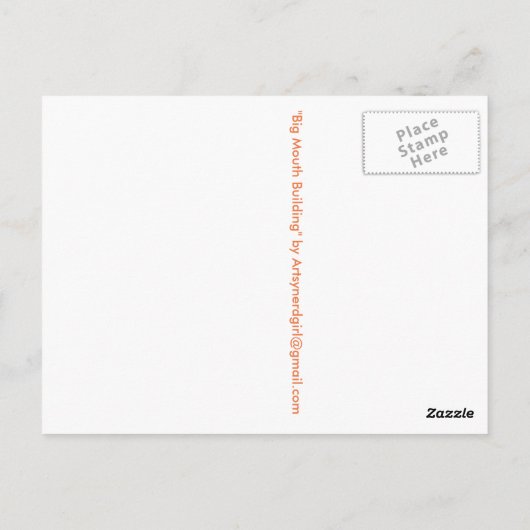 "Big Mouth Building" Briefkaart (Achterkant)