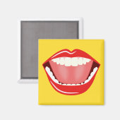 Big Mouth Cool Humor Funny Square Magnet (Voorkant / Achterkant)