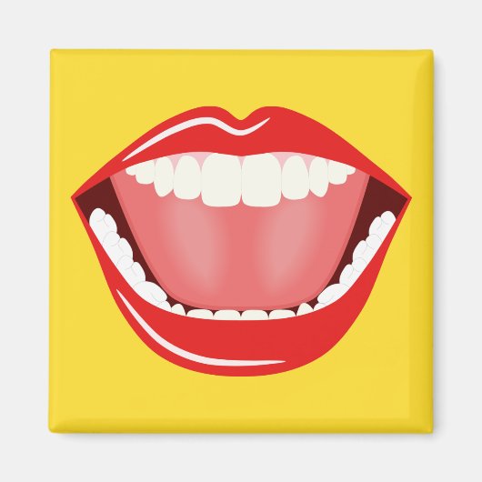 Big Mouth Cool Humor Funny Square Magnet (Voorkant)