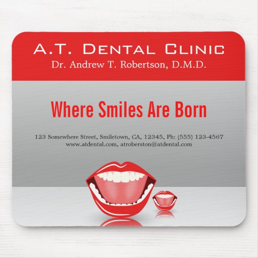 Big Mouth Dental Dentist Standard Muismatten (Voorkant)