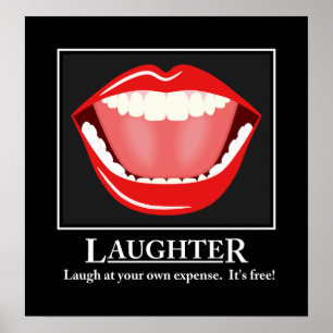 Big Mouth Funny Humor lacht Motivatie Poster aan