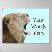 Big Mouth Lion Poster Print (Voorkant)
